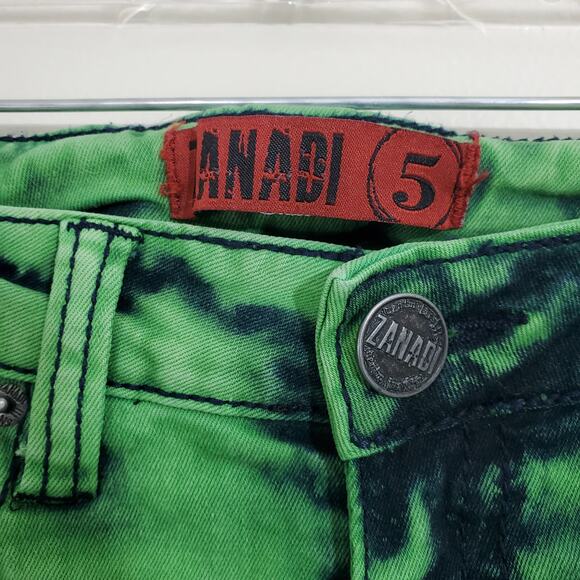 Zana Di Juniors Jeans Lime Green Acid Wash Skinny Size 5 - Picture 5 of 15